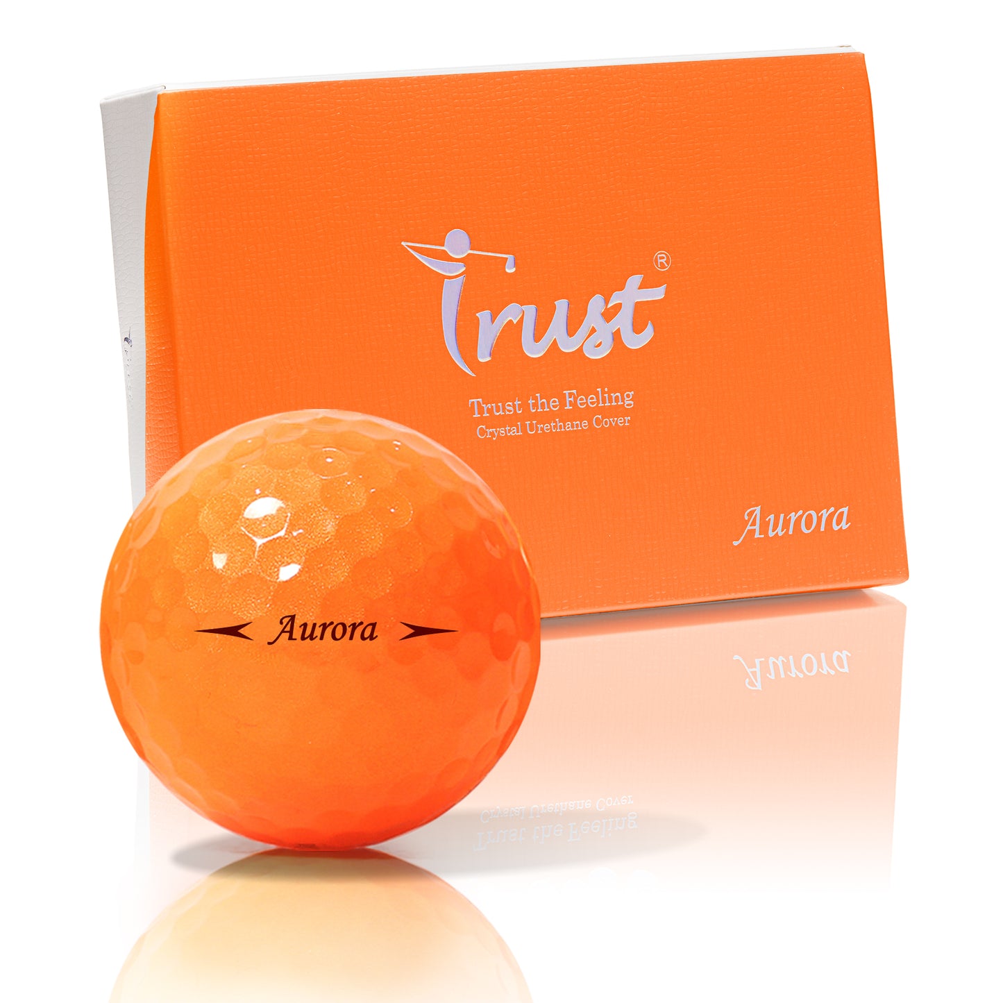 K9 Aurora Crystal Urethane Golf Ball - Bright Orange
