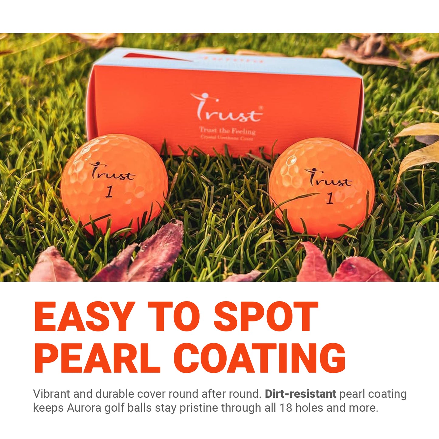 K9 Aurora Crystal Urethane Golf Ball - Bright Orange