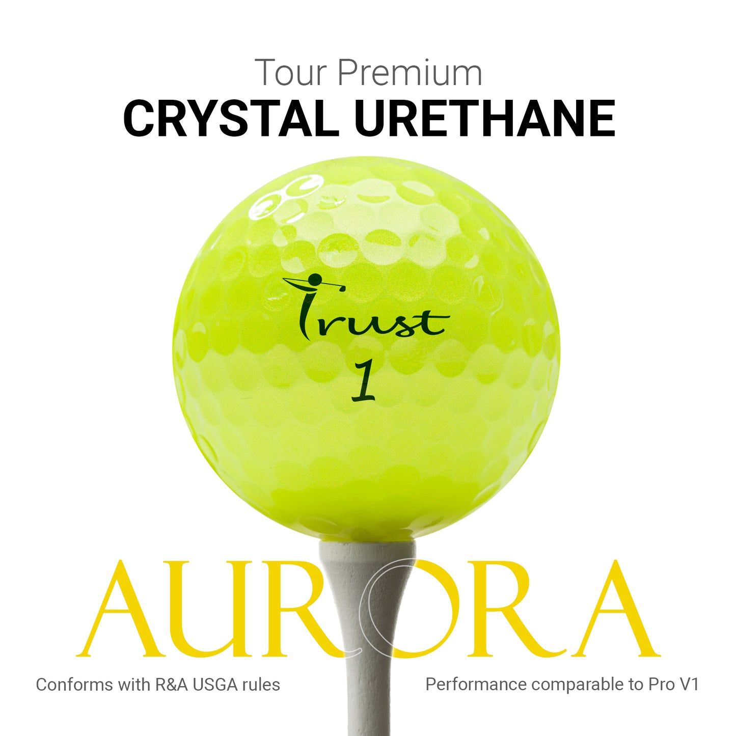 K9 Aurora Crystal Urethane Golf Ball- Loyal Yellow