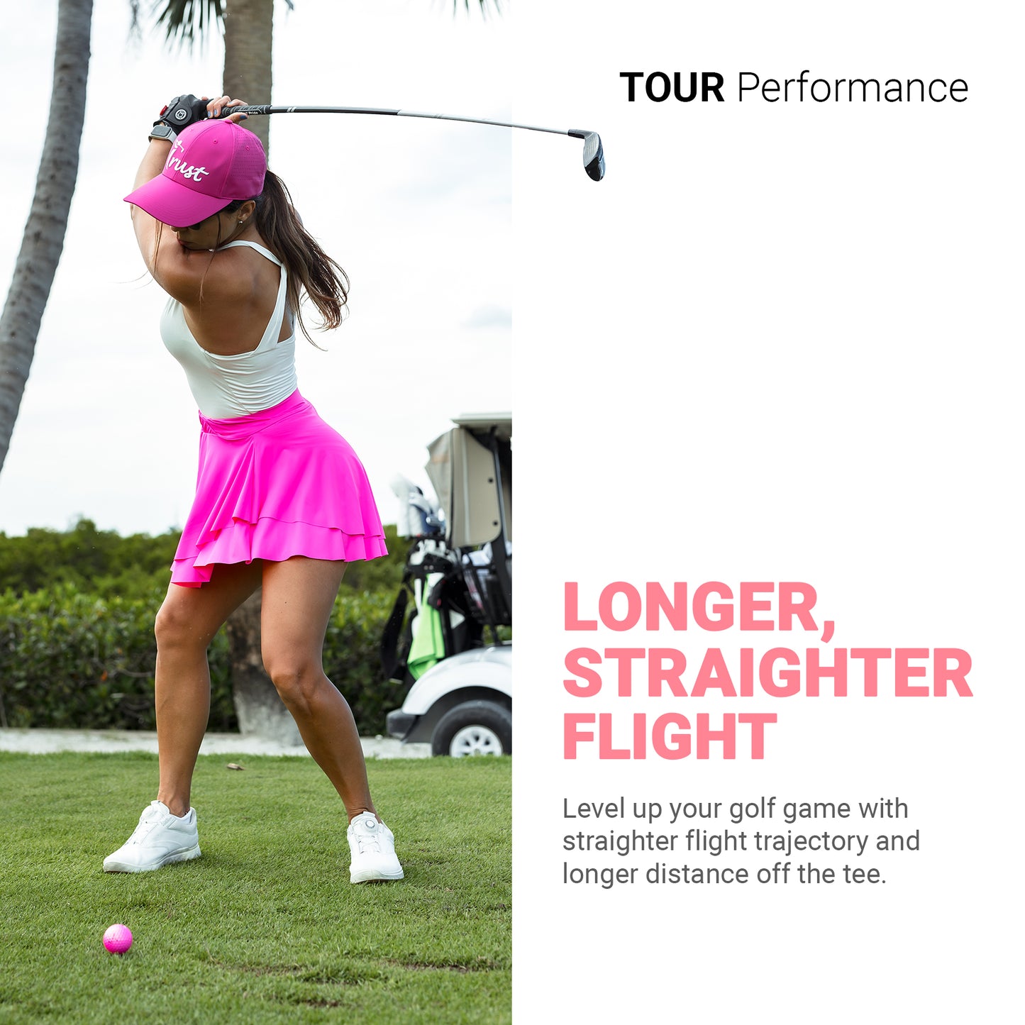 K9 Rosa Crystal Urethane Golf Ball - Golden Pink