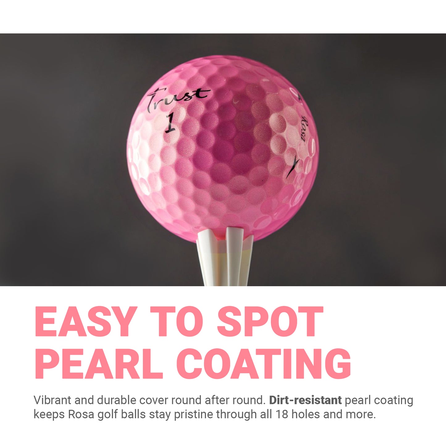 K9 Rosa Crystal Urethane Golf Ball - Golden Pink