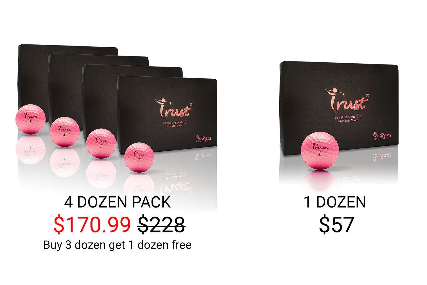 K9 Rosa Crystal Urethane Golf Ball - Golden Pink